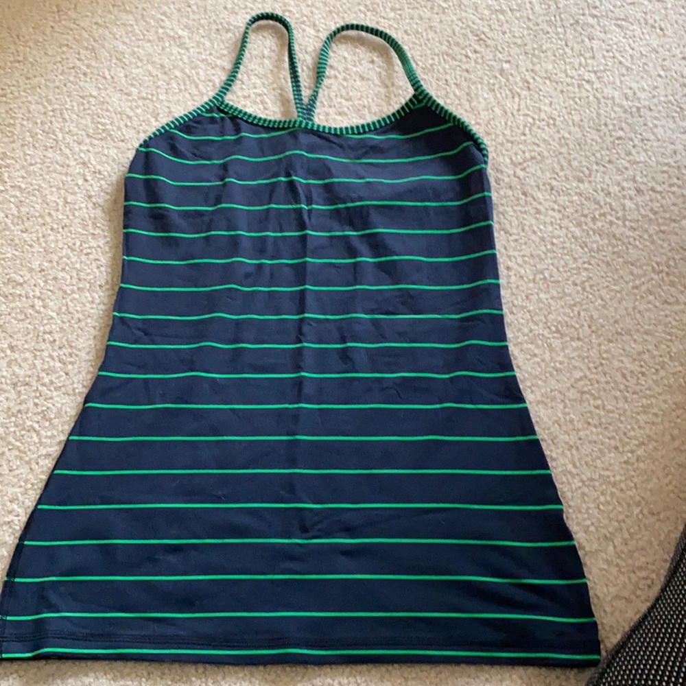 Blue green stripe lululemon tank top